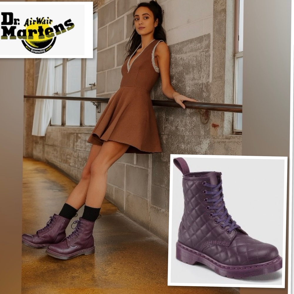 Dr. Martens 8 Eye 1460 Coralie Purple-Plum Danio Size US 8